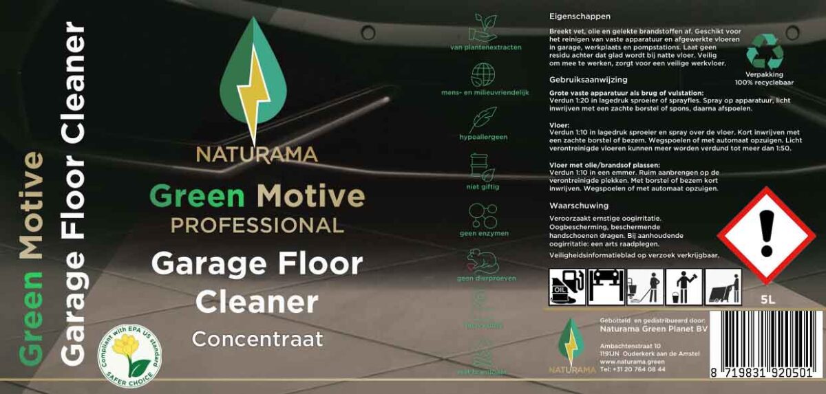 Green Motive garage vloerreiniger Naturama