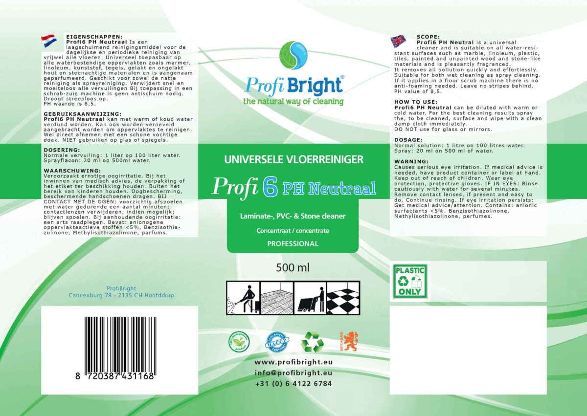 Universiele vloerreiniger Profi6 PH Neutraal