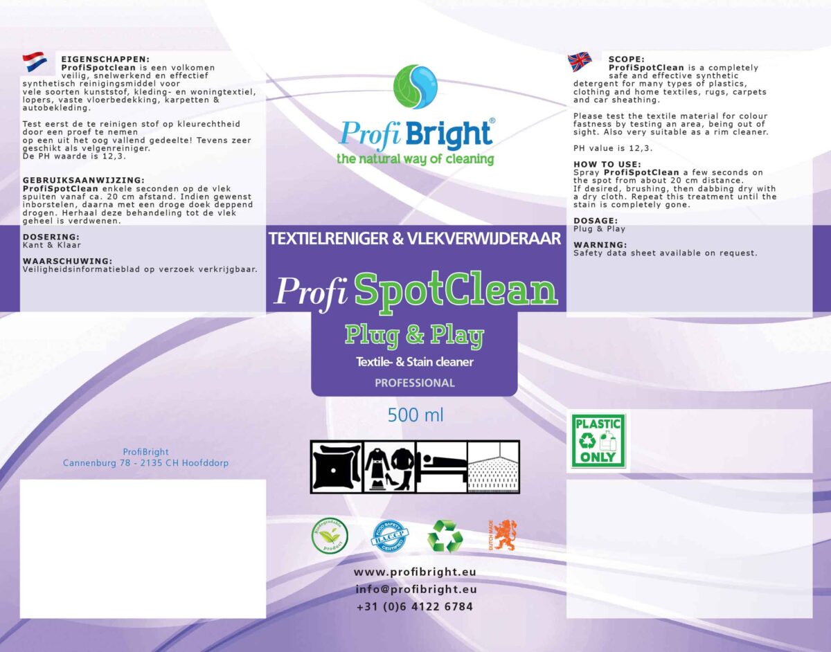 ProfiSpotClean Textielreiniger & Vlekkenverwijderaar ProfiBright
