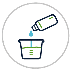 Icoon doseren van ProfiBright concentraat met water