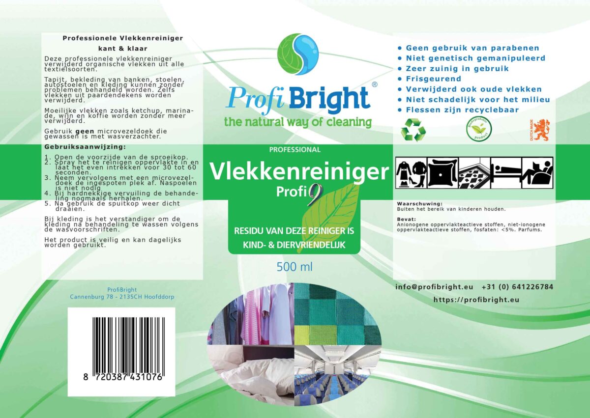 ProfiBright Vlekkenreiniger Profi9 voor het verwijderen van hardnekkige vlekken